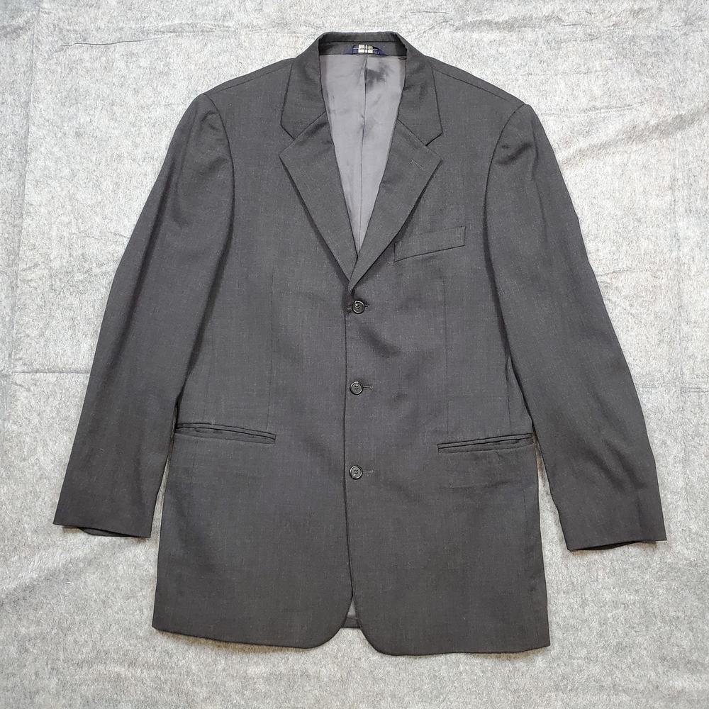 J.Crew Blazer Mens 42L Wool 3 Button Single‎ Breasted Charcoal Sport Coat Jacket